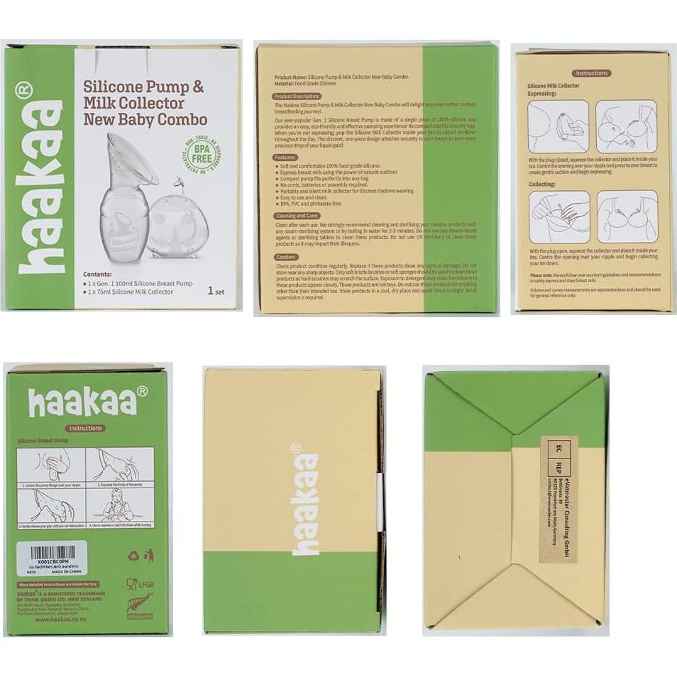 Bomba Manual de Lactancia Haakaa 100ml y Colector Ladybug 75ml