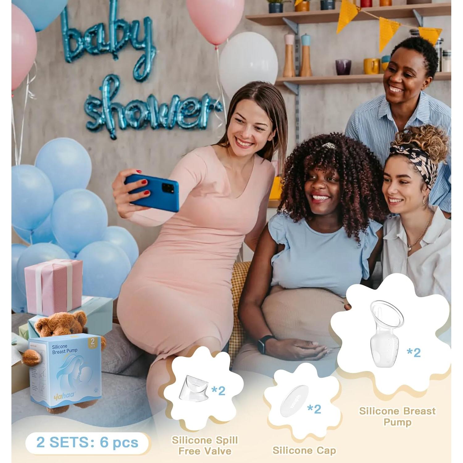 Bomba de Pecho Manual Yahaa 2 Sets 4oz Silicona Transparente