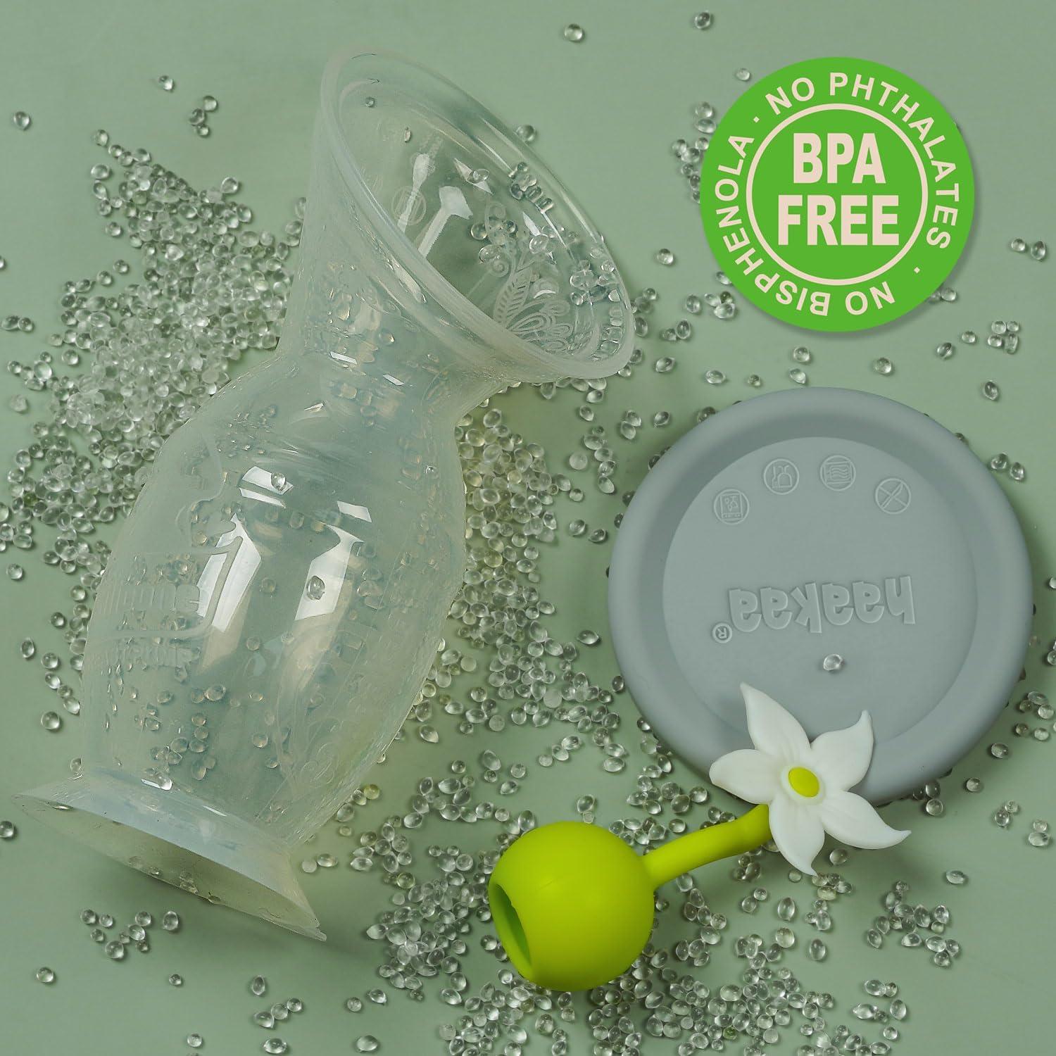 Paquete de Inicio para Nuevas Mamás Haakaa - Extractor de Leche Manual 150ml y Almohadillas Desechables