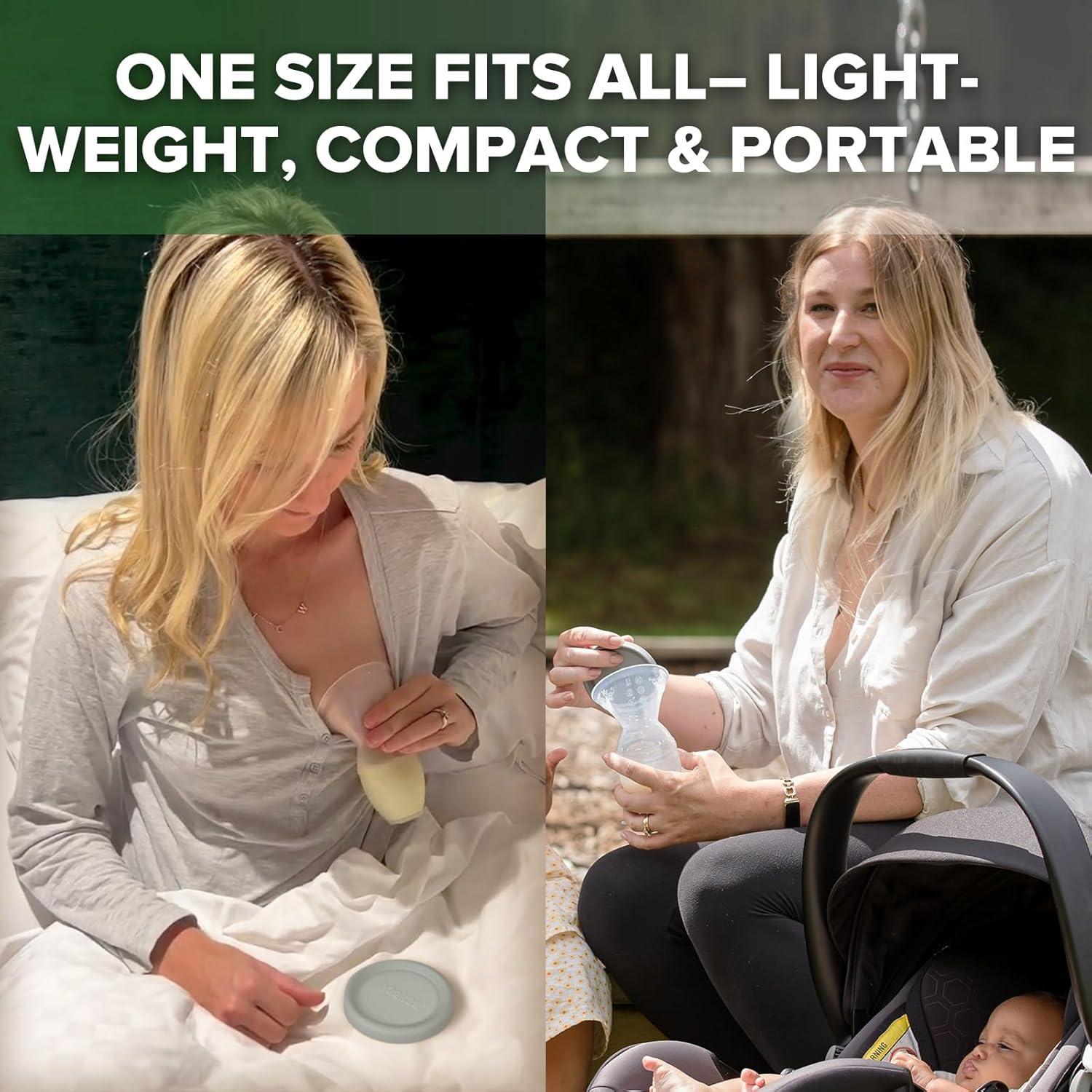 Bomba de Pecho Manual Haakaa con Tapa de Silicona 4oz Gris