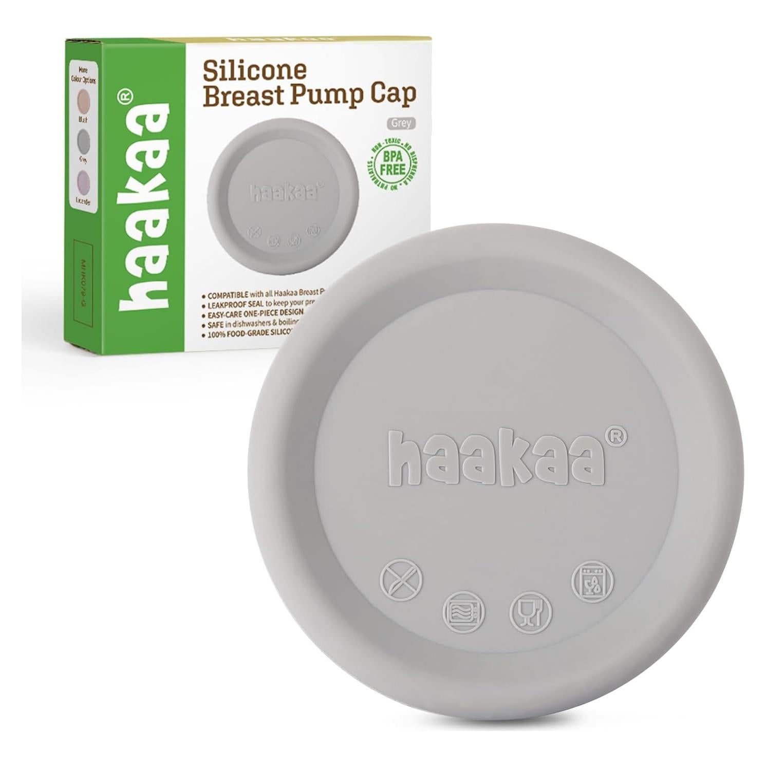 Tapa de Silicona Haakaa para Bomba de Pecho Manual - Gris