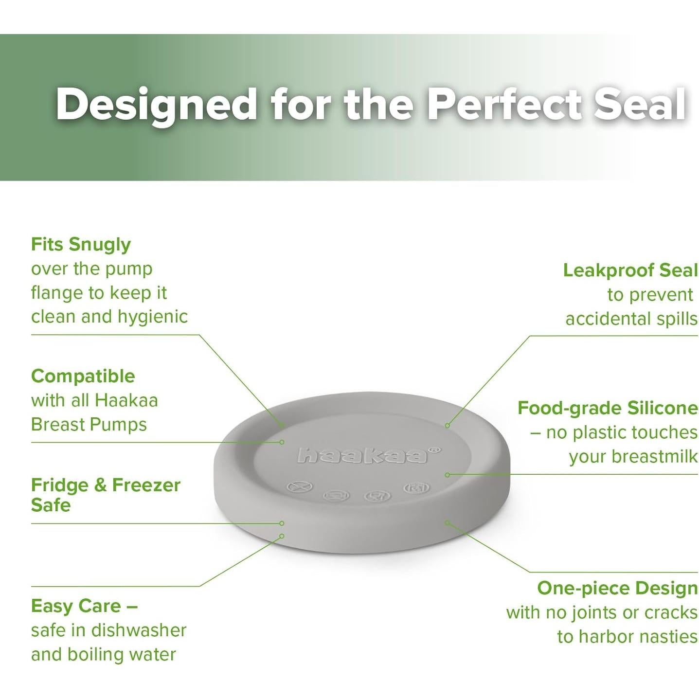 Tapa de Silicona Haakaa para Bomba de Pecho Manual - Gris