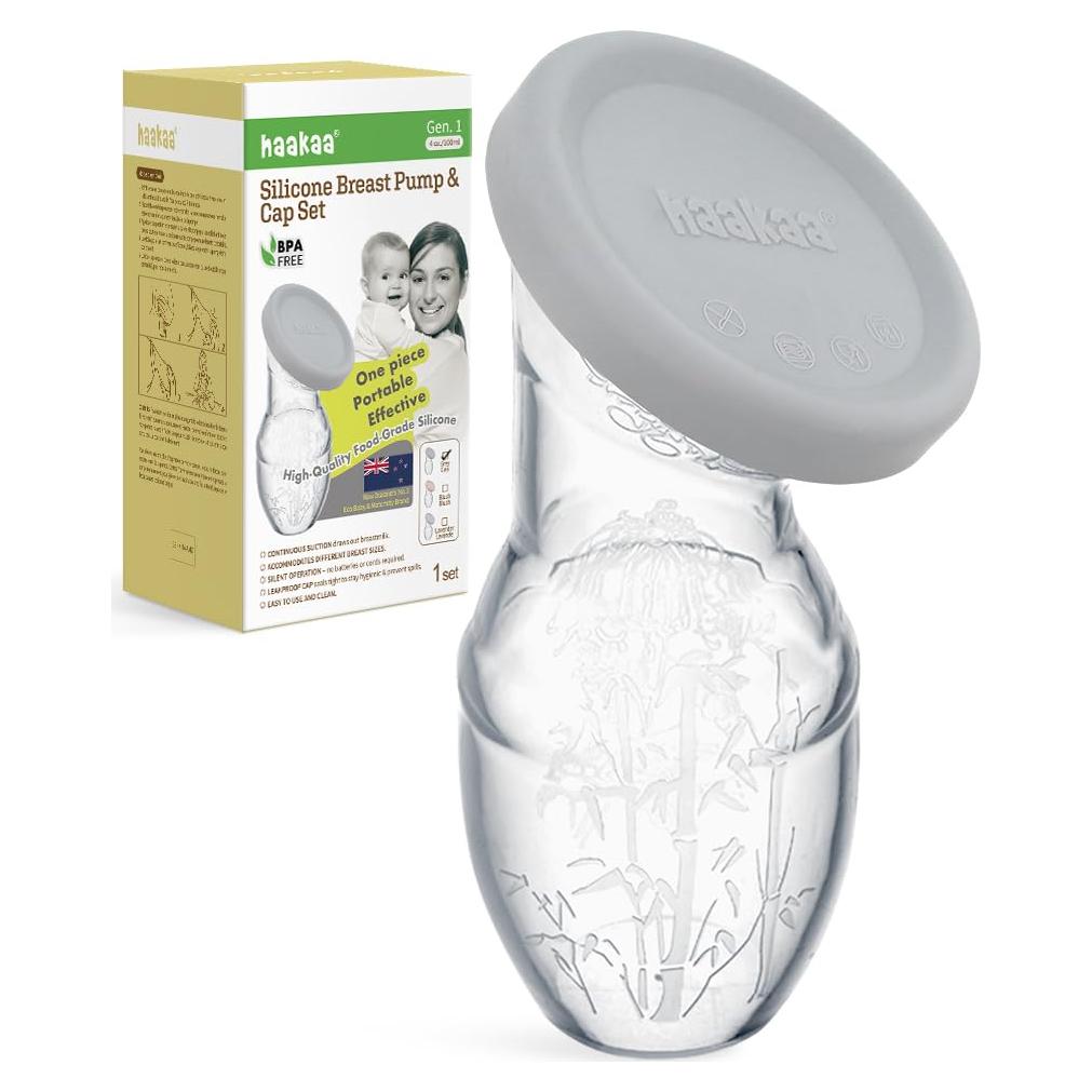 Bomba de Pecho Manual Haakaa 100 ml Silicona con Tapa