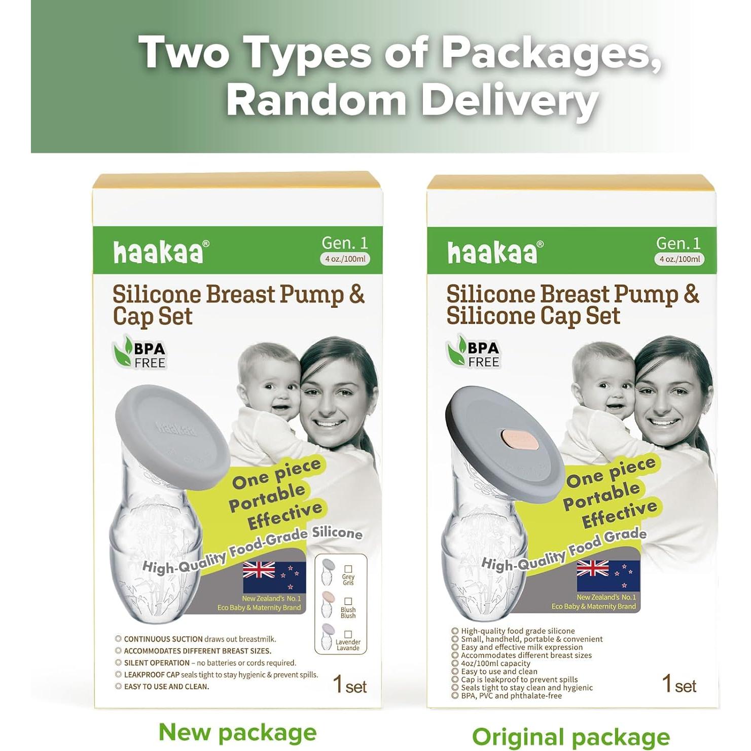 Bomba de Pecho Manual Haakaa 100 ml Silicona con Tapa