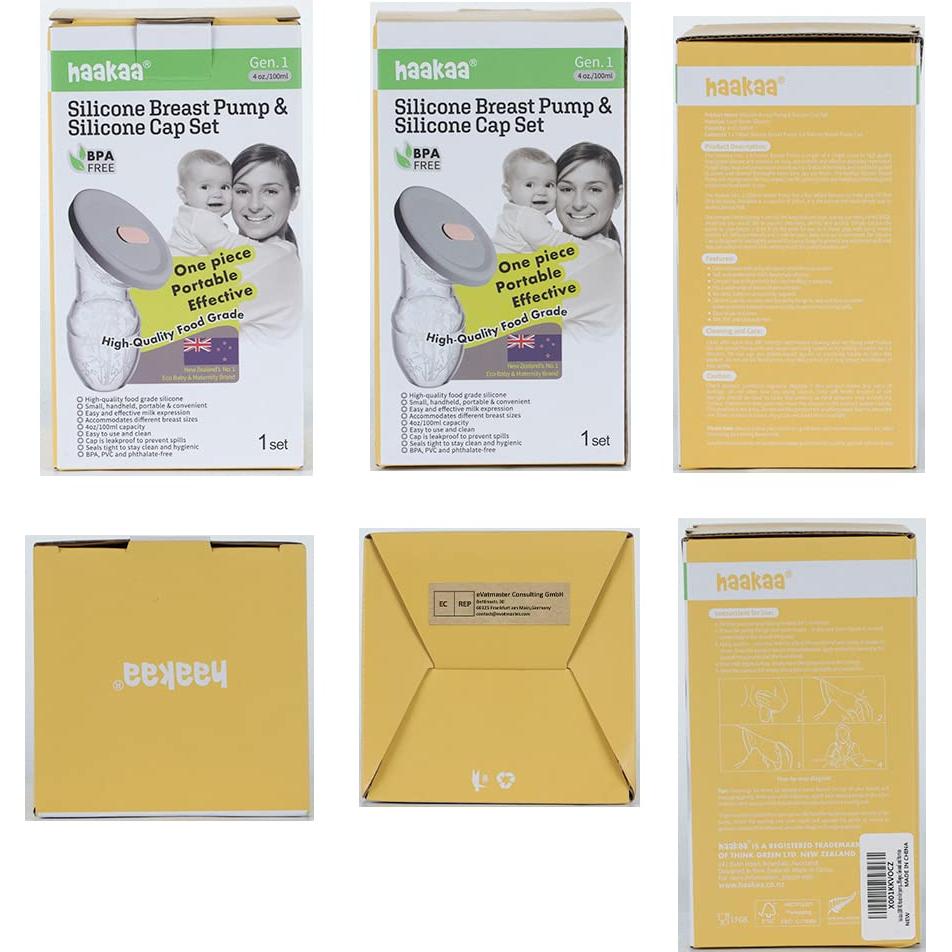 Bomba de Pecho Manual Haakaa 100 ml Silicona con Tapa