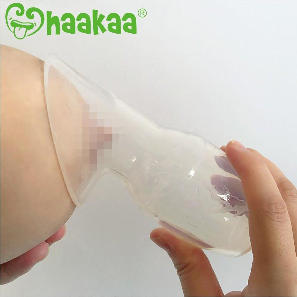 Bomba de Pecho Silicona Haakaa 100ml con Tapón Flor Grado Alimenticio
