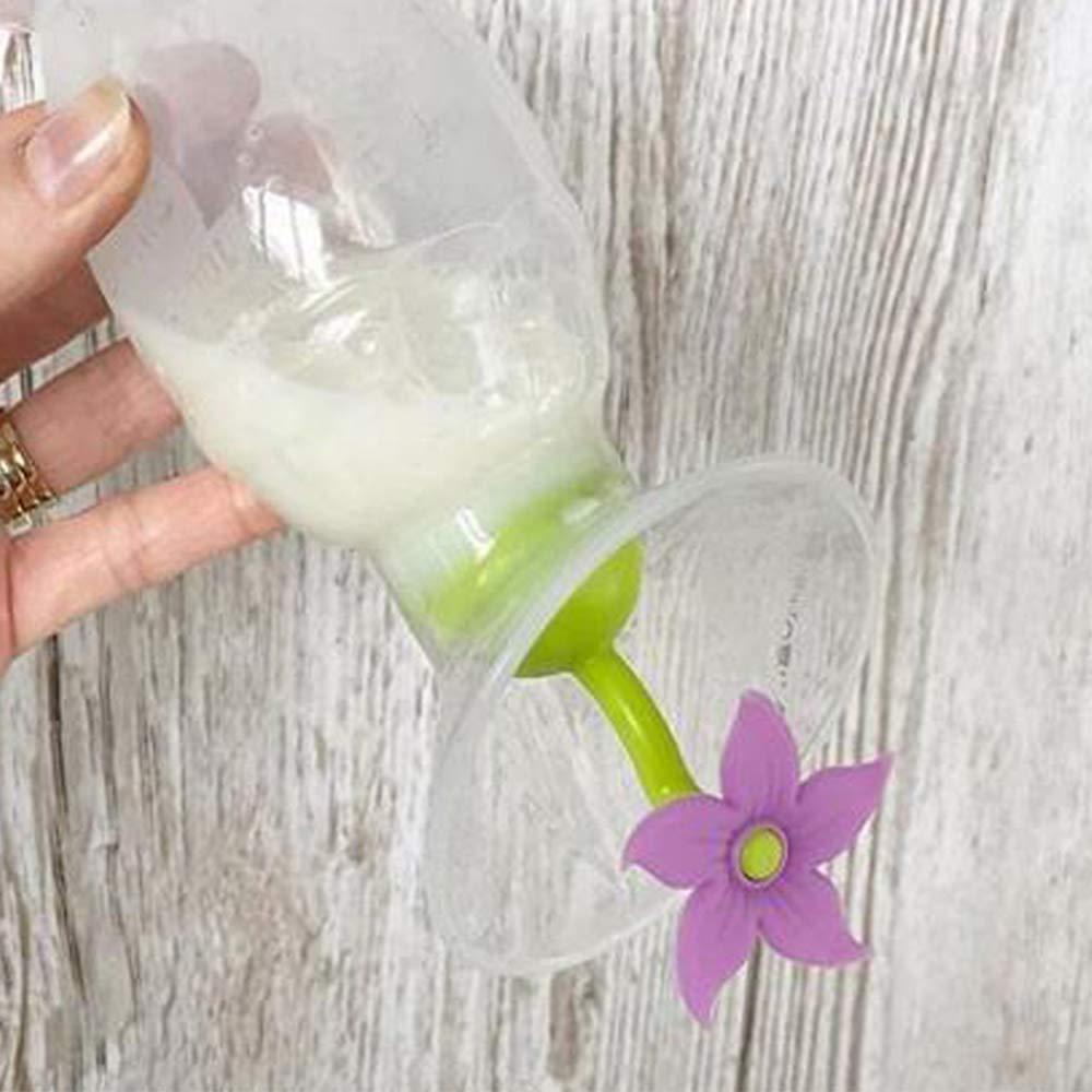 Bomba de Pecho Silicona Haakaa 100ml con Tapón Flor Grado Alimenticio