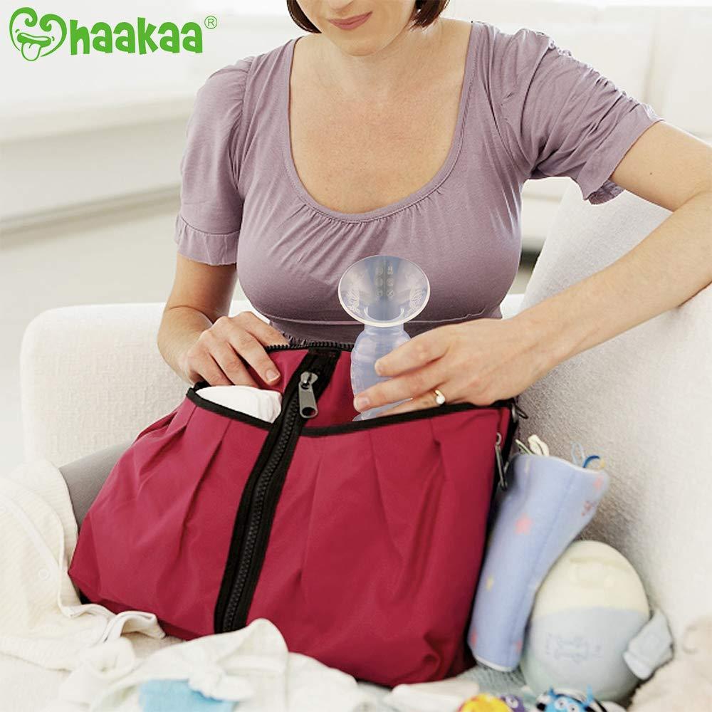 Bomba de Pecho Silicona Haakaa 100ml con Tapón Flor Grado Alimenticio