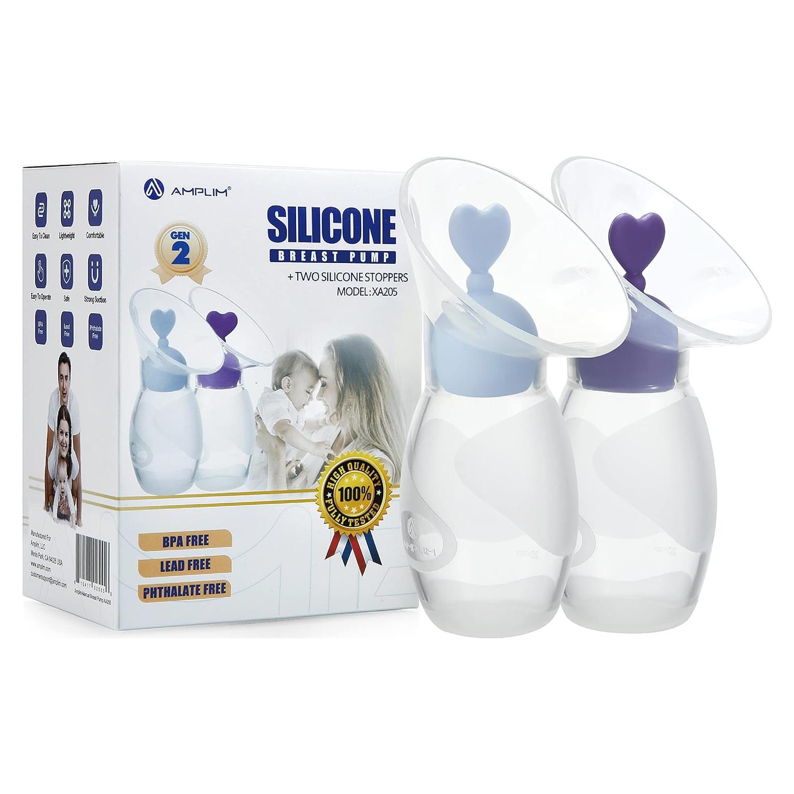 Bomba de Pecho Manual Amplim Gen 2 100ml Silicona BPA Free 2-Pack