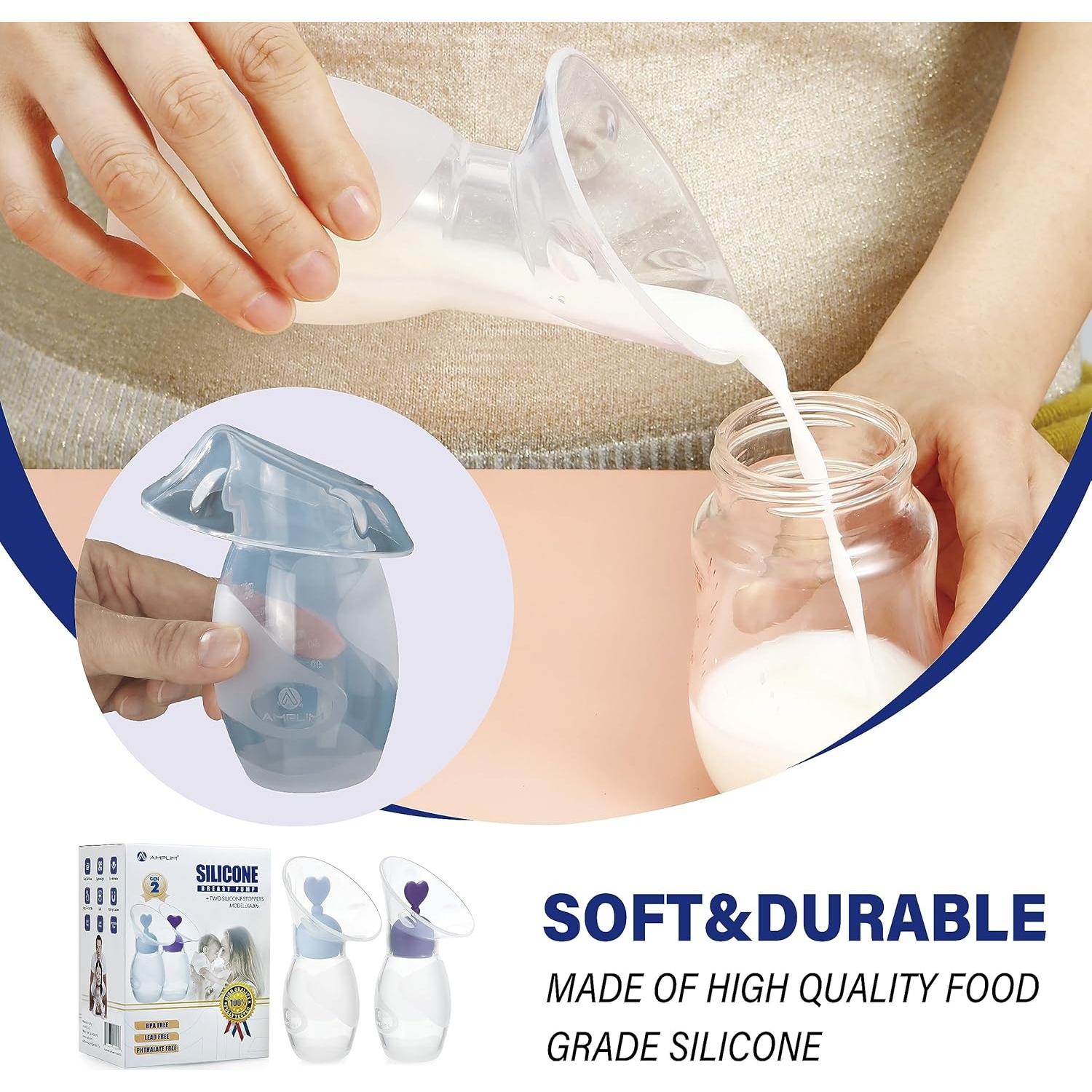 Bomba de Pecho Manual Amplim Gen 2 100ml Silicona BPA Free 2-Pack