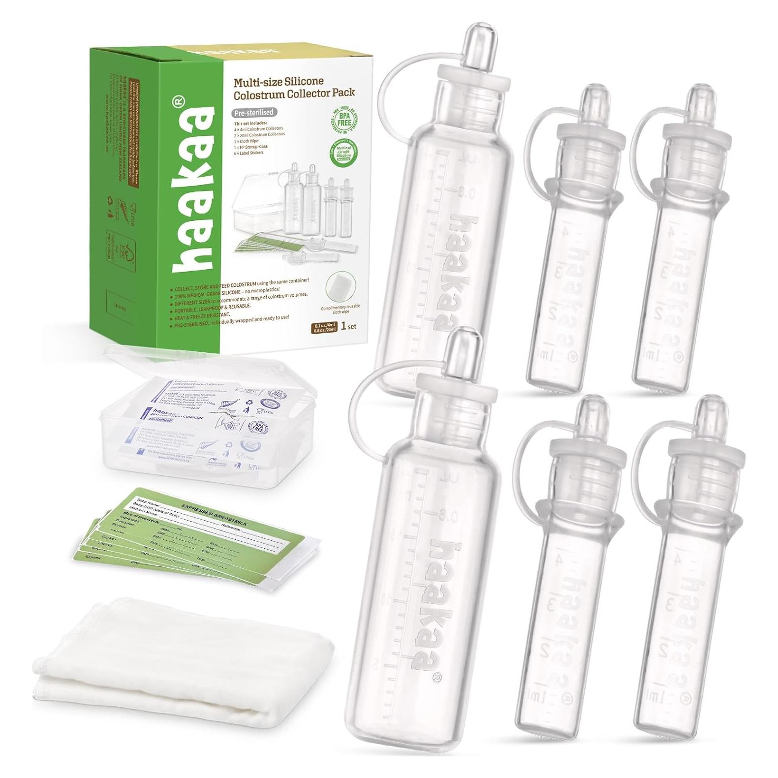 Set Recolector de Calostro Haakaa 6 Piezas Silicona BPA Free