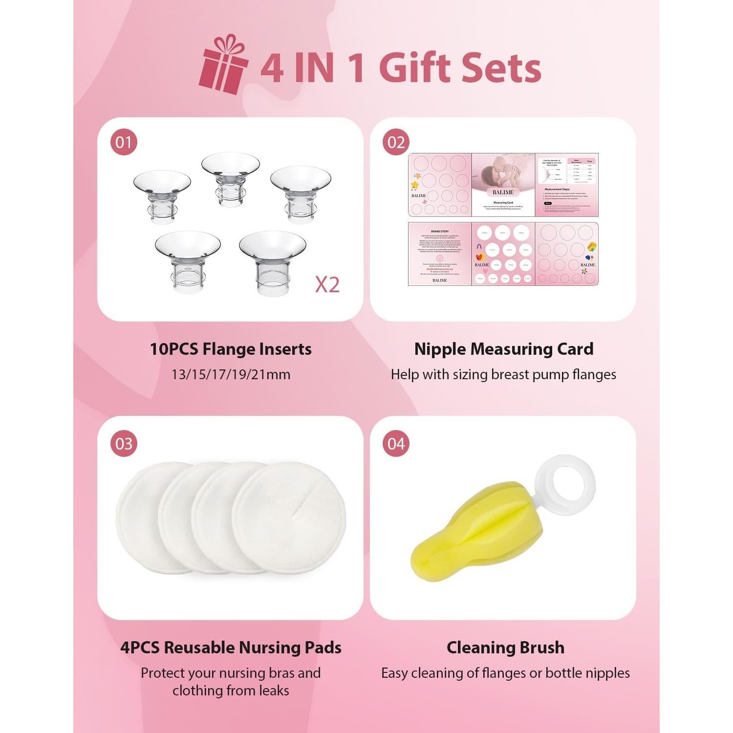 Kit de Insertos de Brida 10pcs BALIME + Almohadillas Lactancia