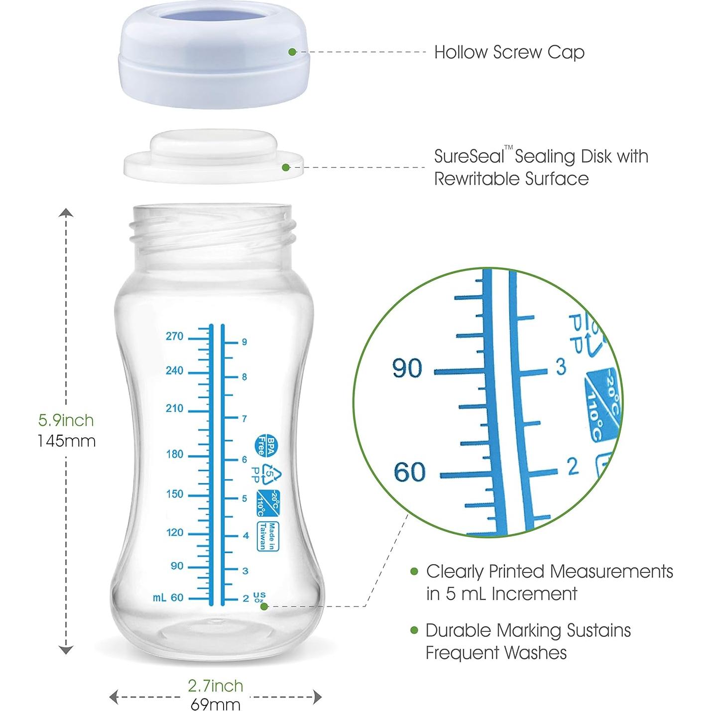 Botellas de Almacenamiento de Leche Maymom 4.7oz y 9oz