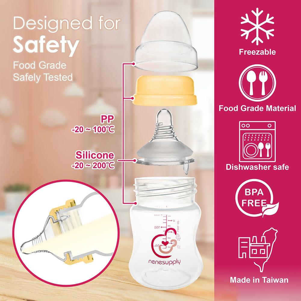 Botellas Nenesupply 4.7oz (140ml) Anti Cólico para Bebés