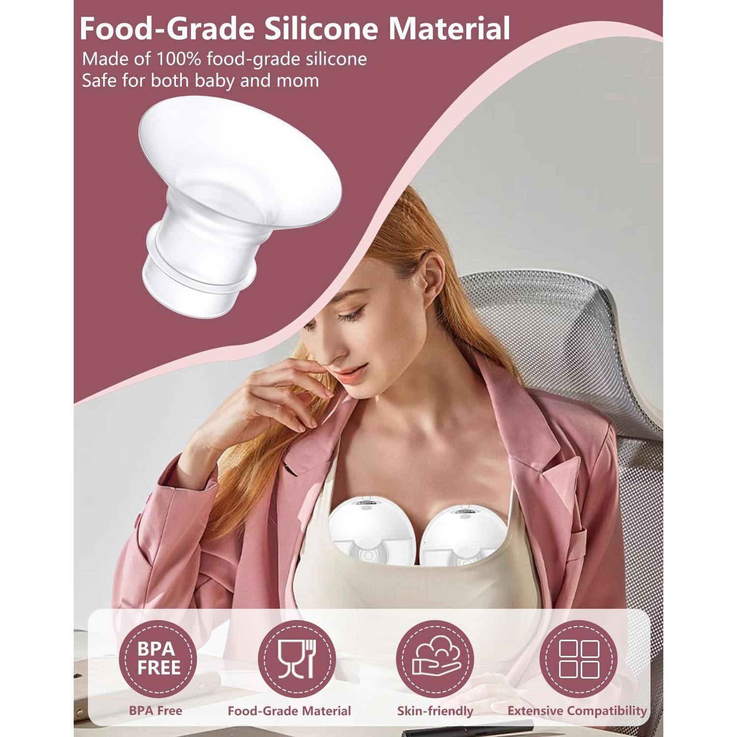 10 Piezas Inserto de Brida Silicona para Extractor de Leche BDICOVE