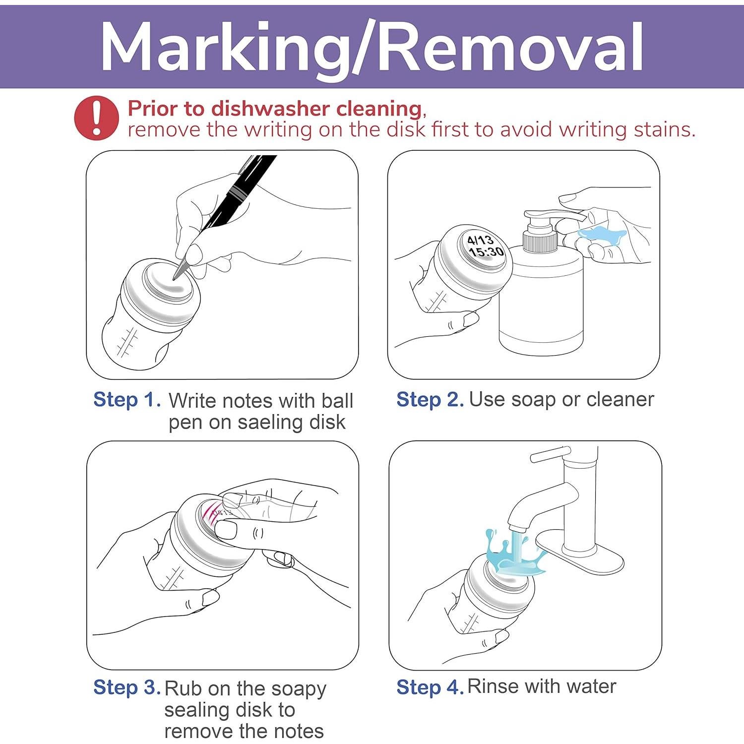 Maymom Tapa de Botella y Disco de Sellado Reescribible 6 Pzas