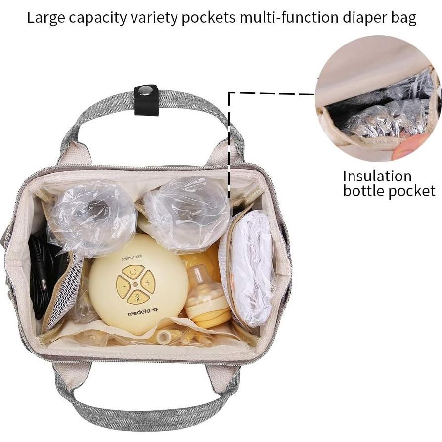 Bolsa para extractor de leche Gogoso gris, 25x24x17 cm