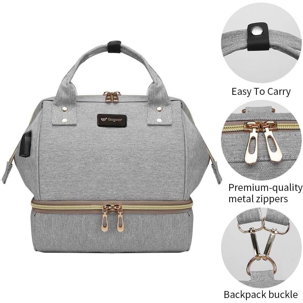 Bolsa para extractor de leche Gogoso gris, 25x24x17 cm