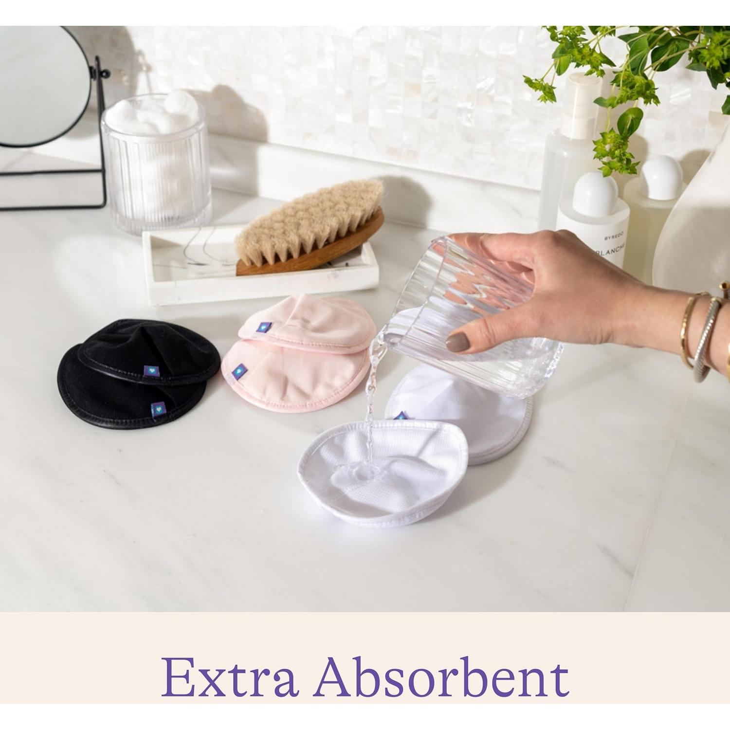 Almohadillas de Lactancia Reutilizables Lansinoh 8 Piezas Rosa y Negro