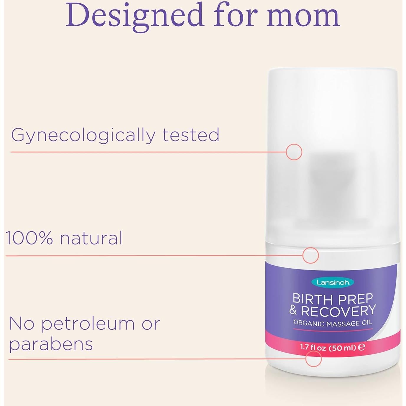 Aceite de Masaje Perineal Orgánico Lansinoh 50 ml Natural