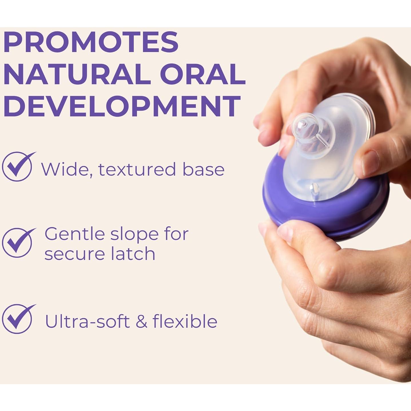 Chupetes Lansinoh NaturalWave - Silicona Suave, Flujo Lento, 2 Unidades