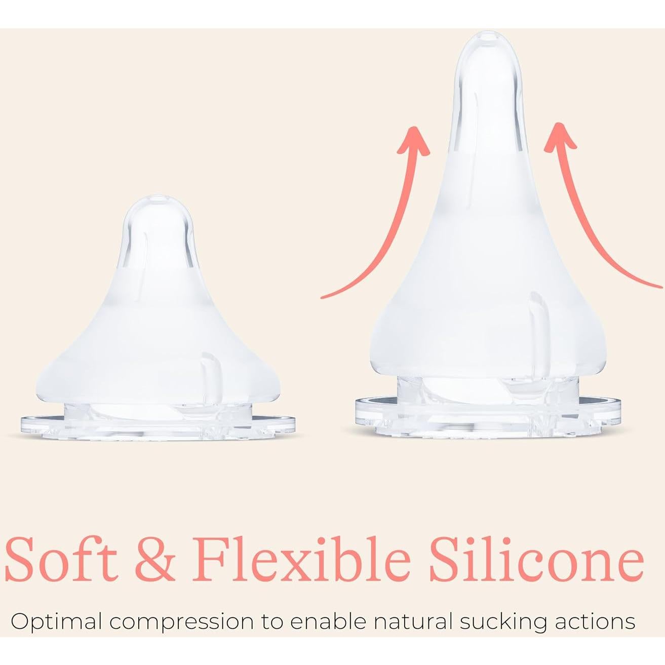 Chupetes Lansinoh NaturalWave - Silicona Suave, Flujo Lento, 2 Unidades