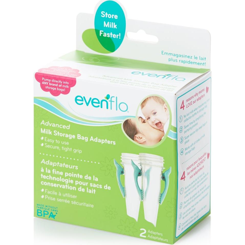 Adaptadores de bolsas de almacenamiento de leche Evenflo 2 unidades