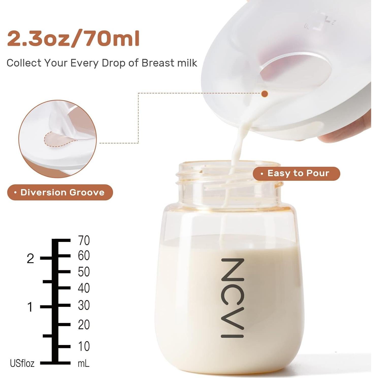 Colector de Leche Materna NCVI Silicona 70ml Reutilizable