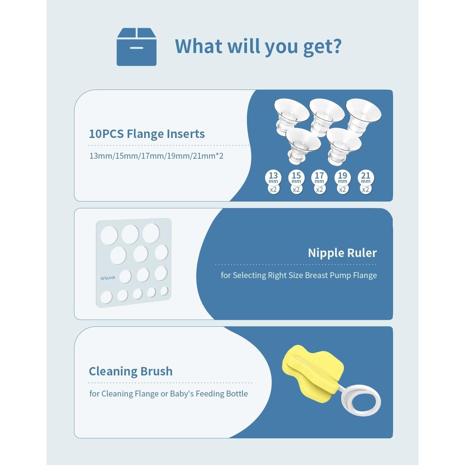 Kit de Tamaño de Brida 10PCS ANWIKE con Cepillo y Regla