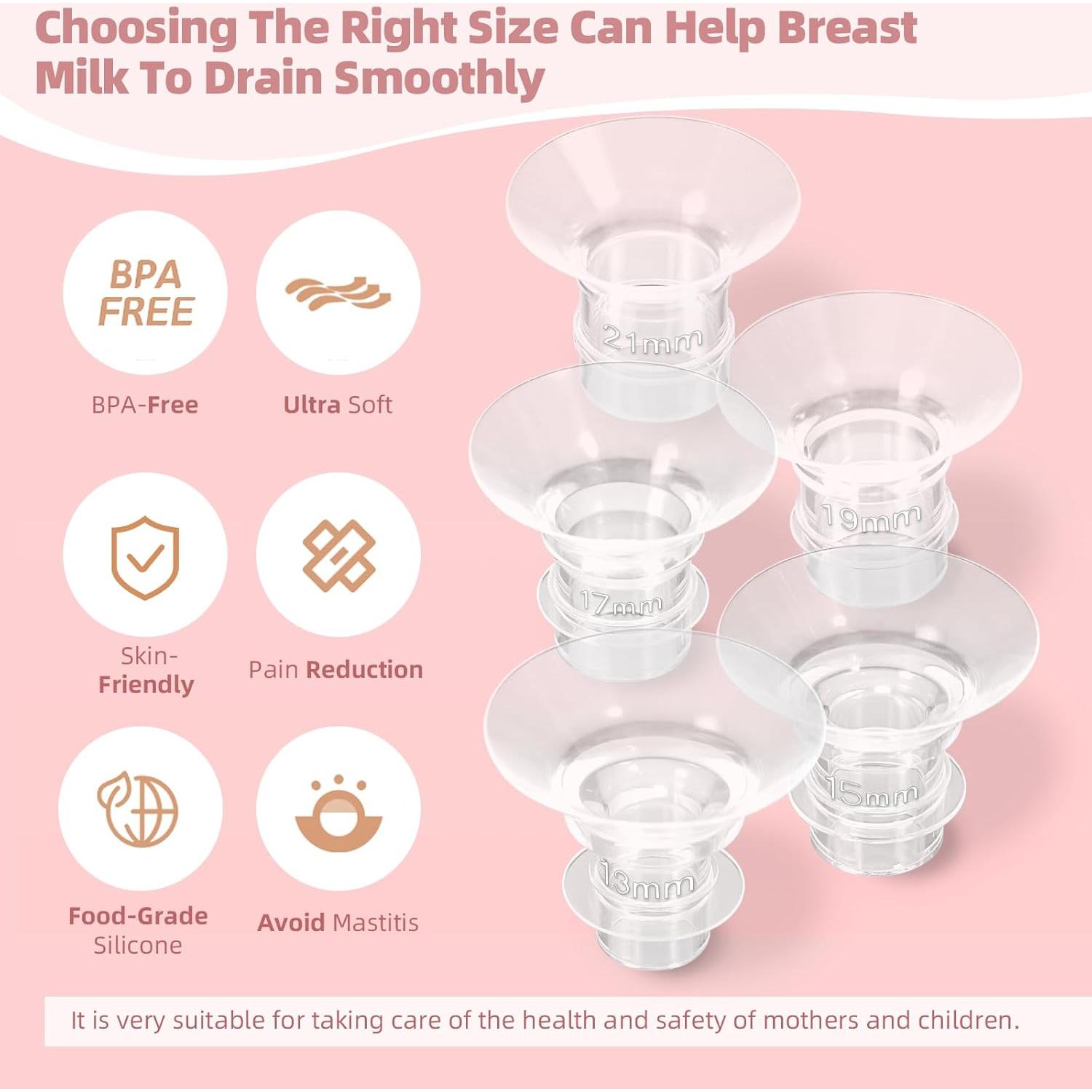 Insertos de Brida 17/19/21mm 6PCS LOTBILL para Extractor de Leche