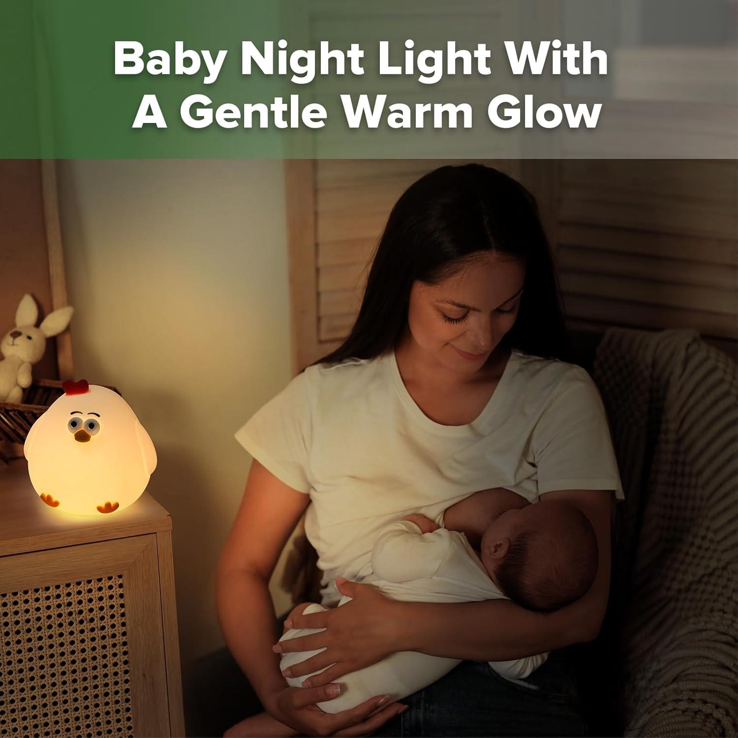 Luz Nocturna para Bebés Haakaa Pollo Silicona Recargable USB