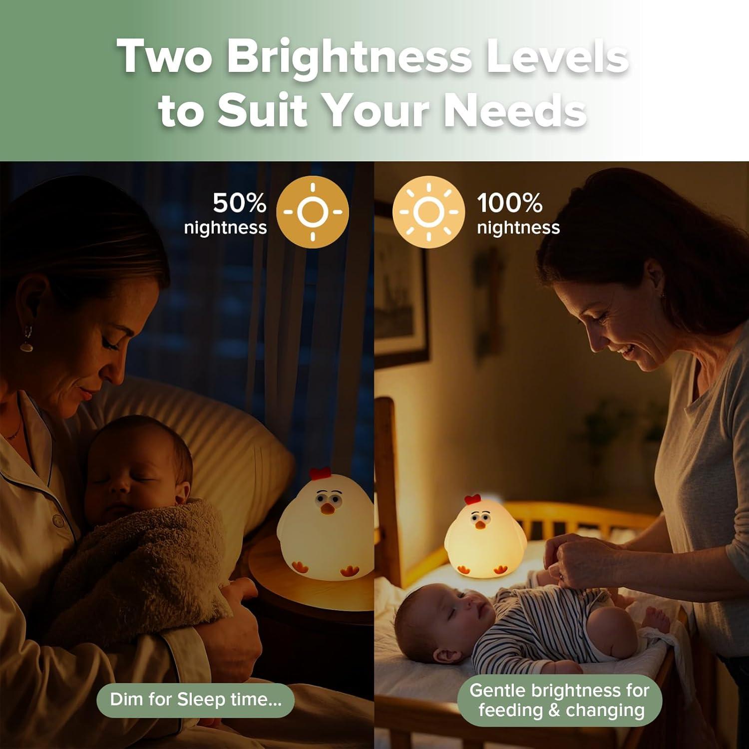 Luz Nocturna para Bebés Haakaa Pollo Silicona Recargable USB