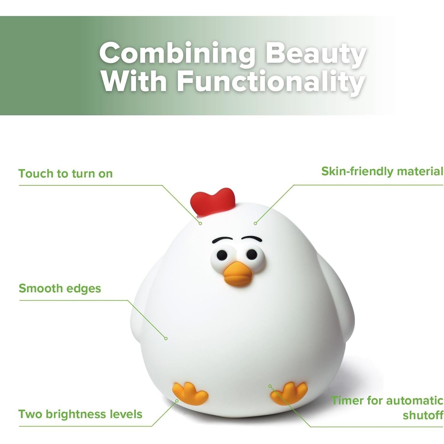 Luz Nocturna para Bebés Haakaa Pollo Silicona Recargable USB