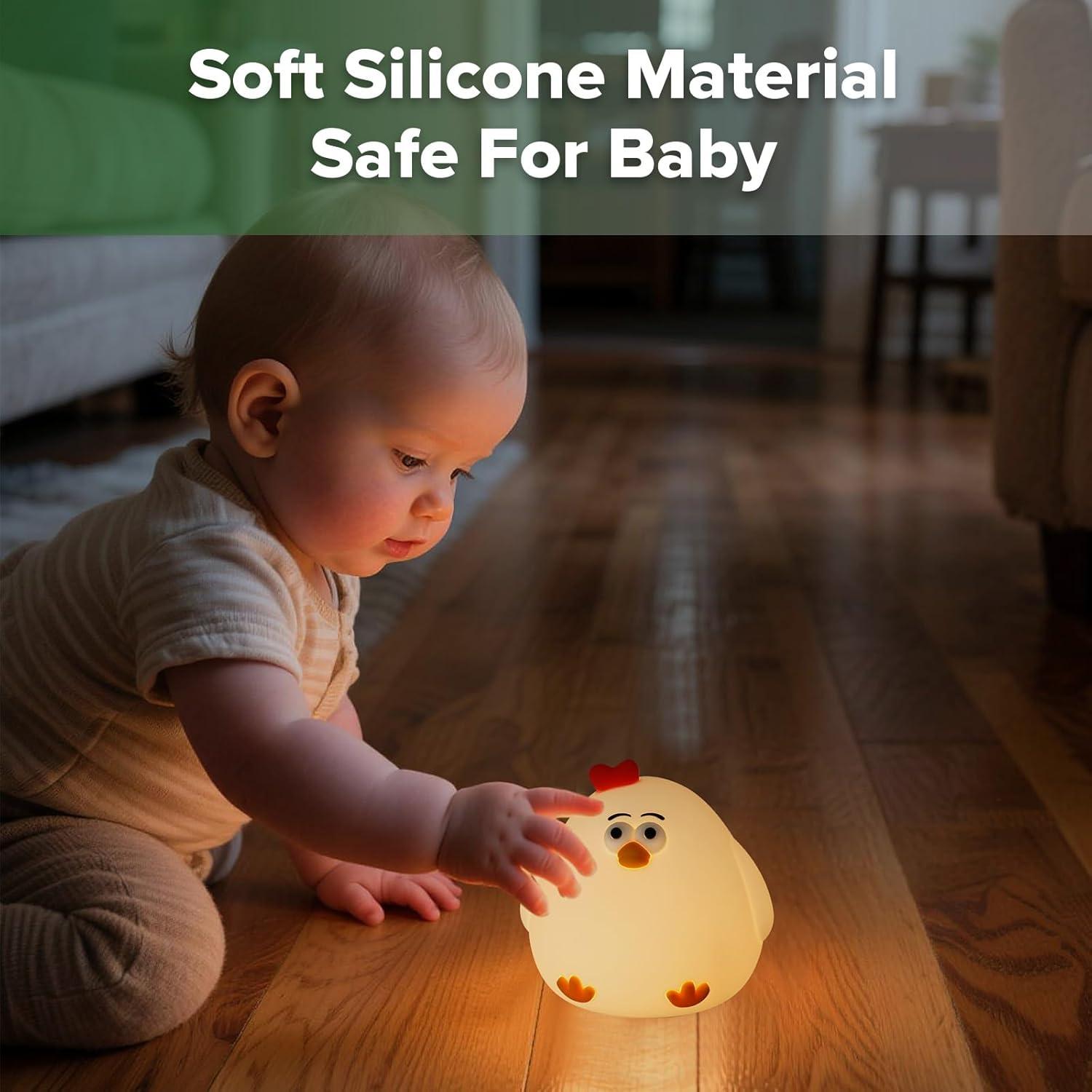 Luz Nocturna para Bebés Haakaa Pollo Silicona Recargable USB