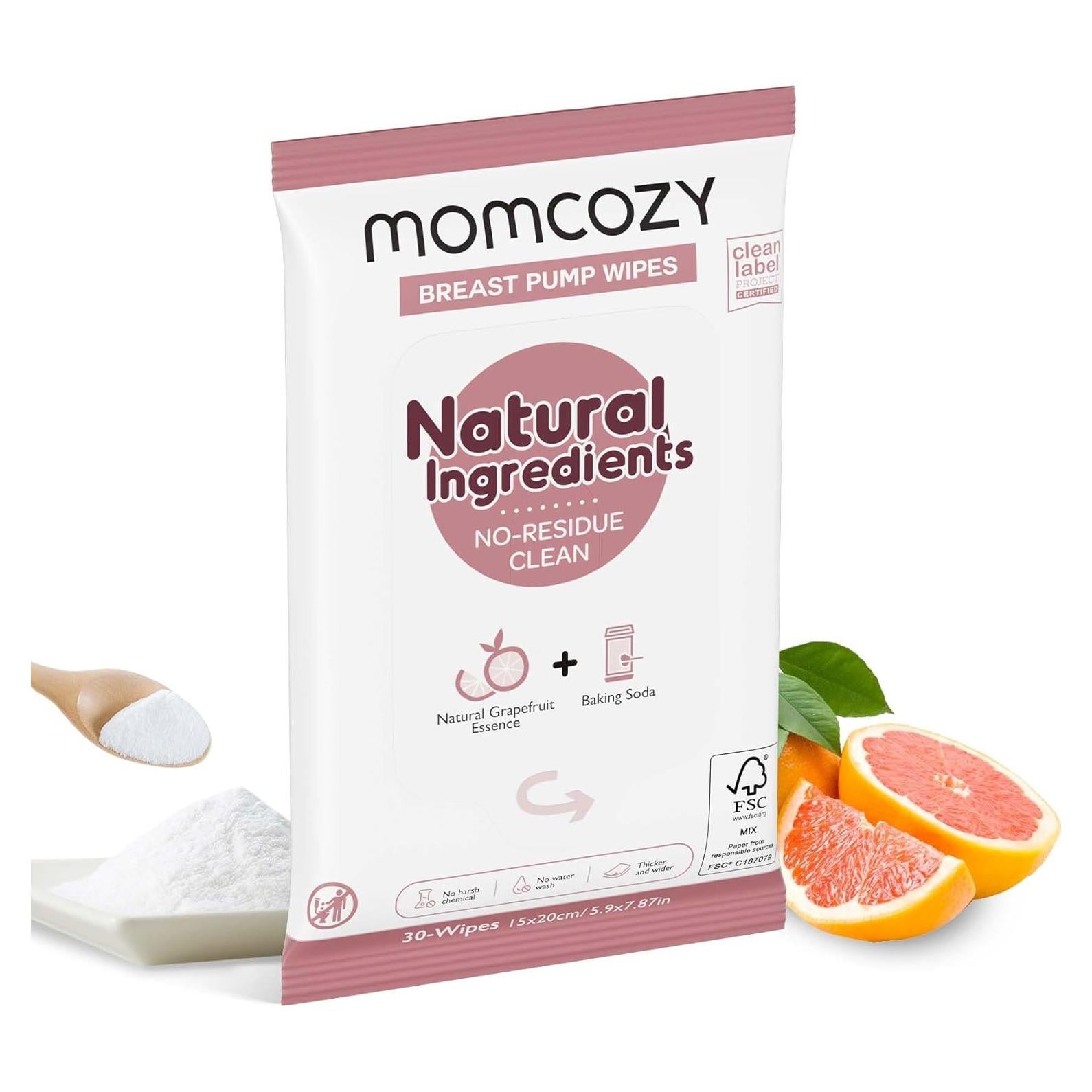 Toallitas Naturales para Extractores de Leche Momcozy - 30 Unidades