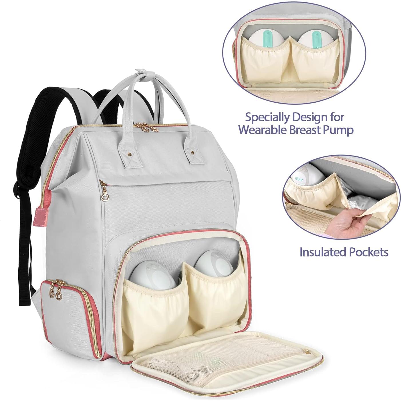 Mochila para Extractor de Leche Damero con Enfriador y Compartimento para Laptop