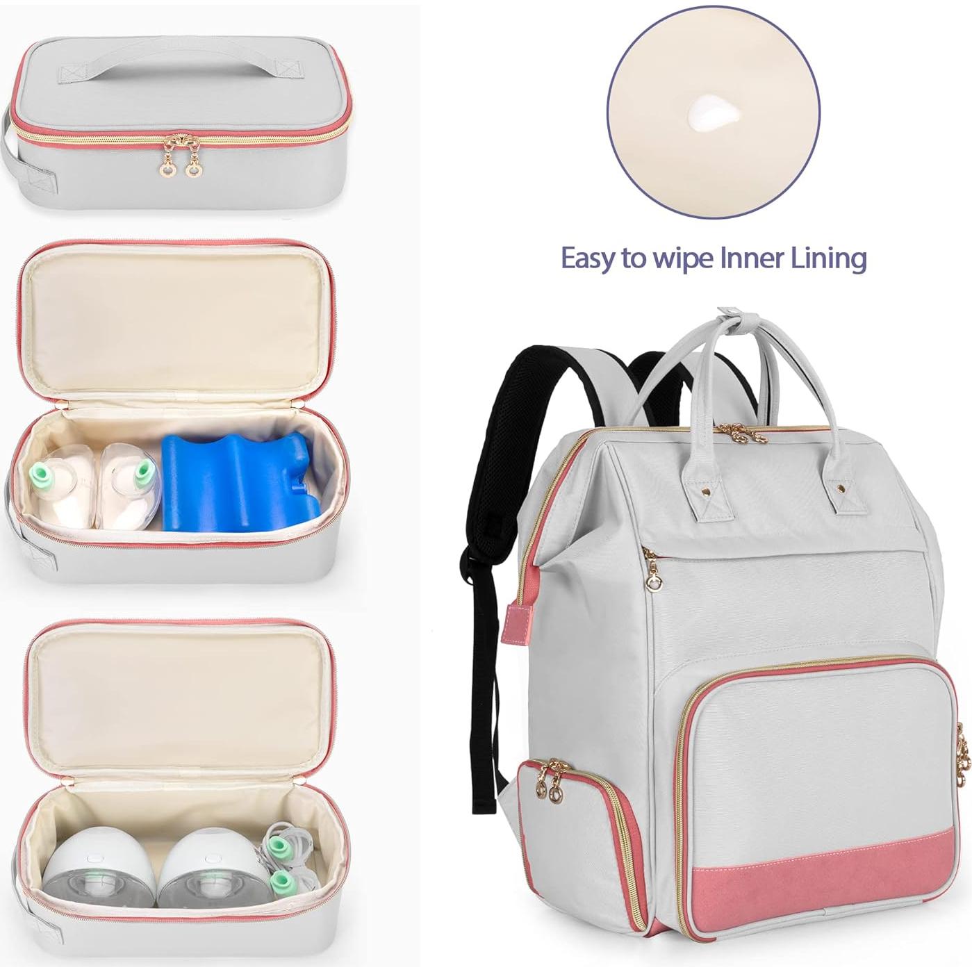 Mochila para Extractor de Leche Damero con Enfriador y Compartimento para Laptop