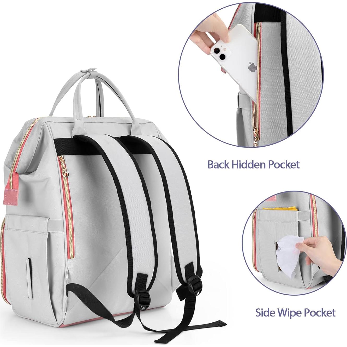 Mochila para Extractor de Leche Damero con Enfriador y Compartimento para Laptop