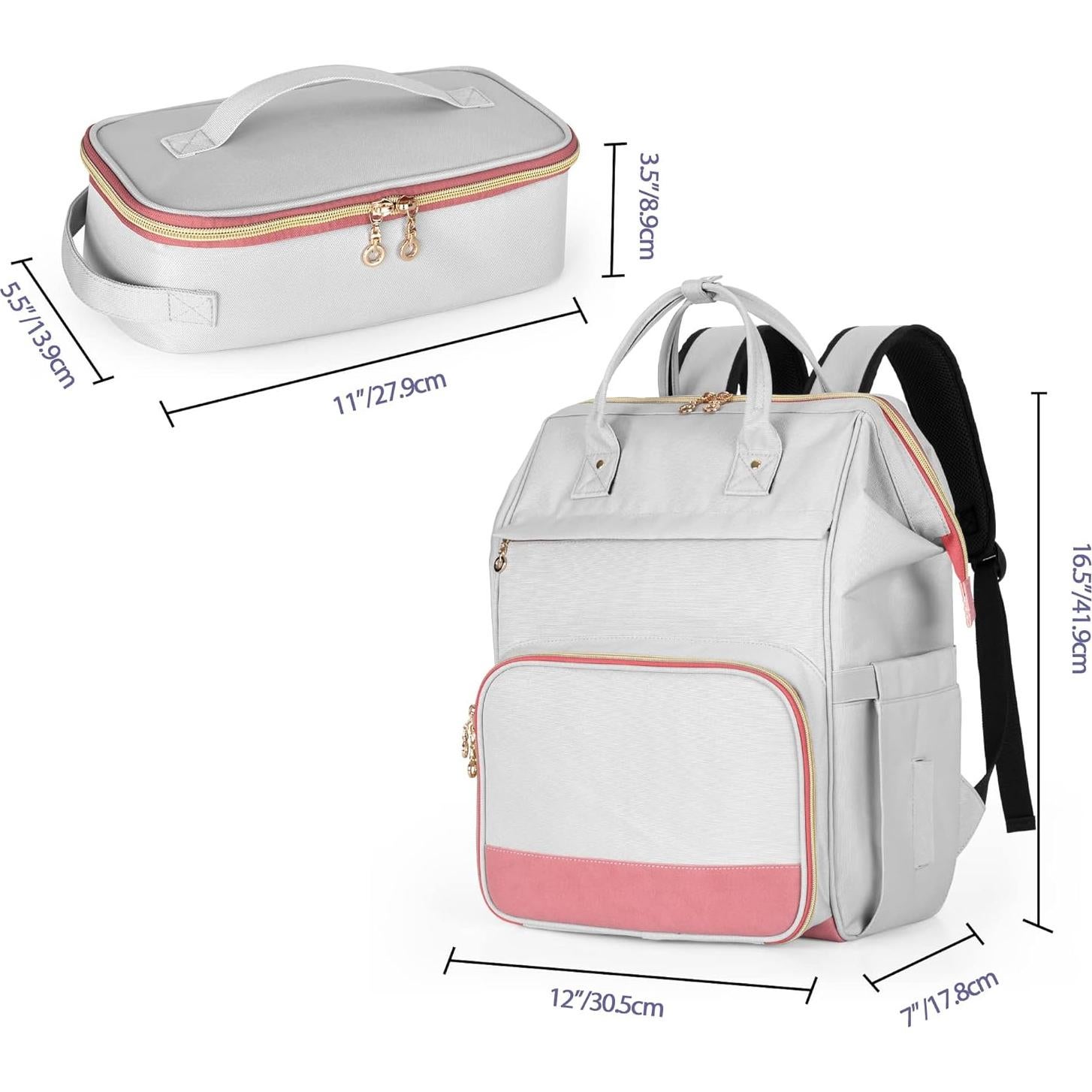 Mochila para Extractor de Leche Damero con Enfriador y Compartimento para Laptop