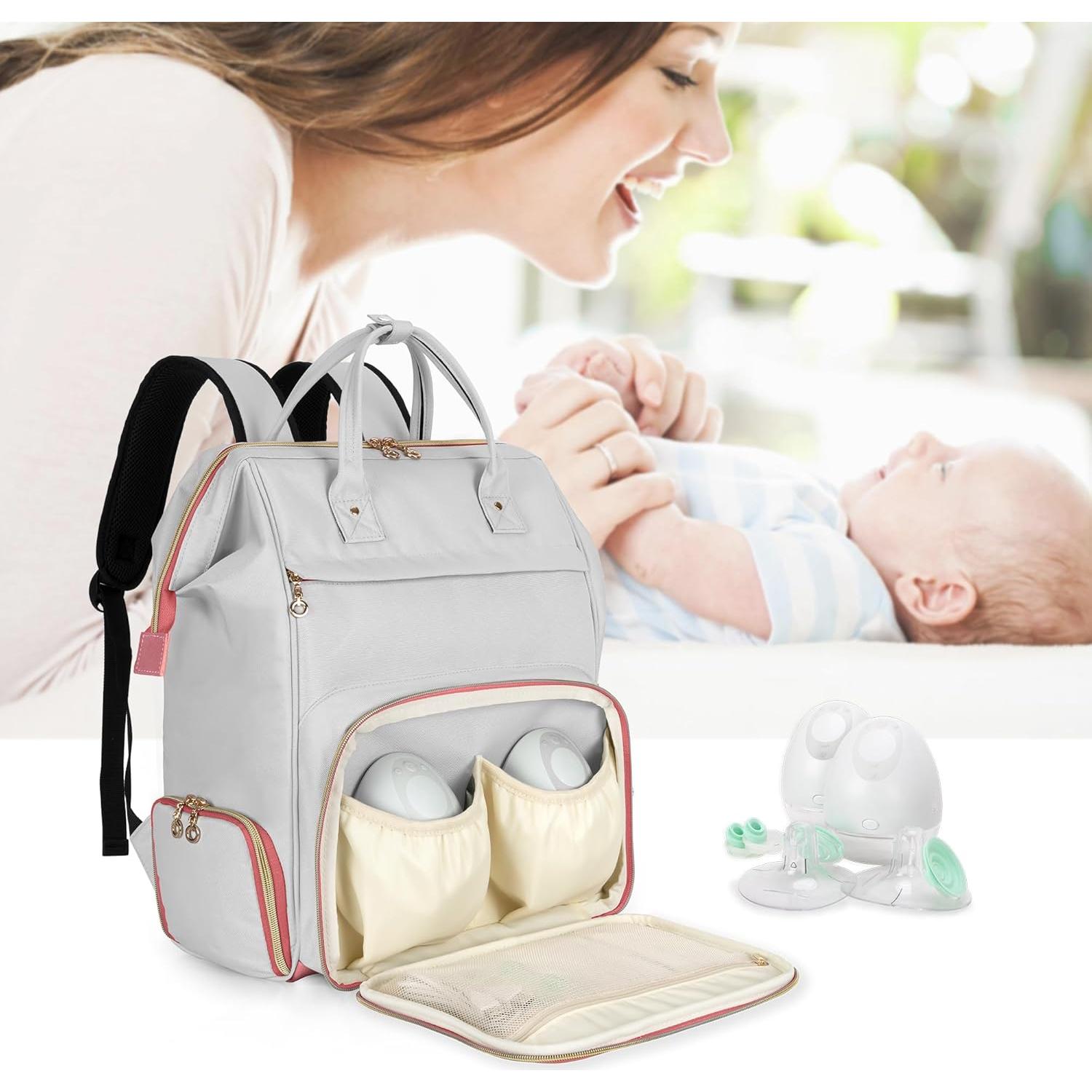Mochila para Extractor de Leche Damero con Enfriador y Compartimento para Laptop