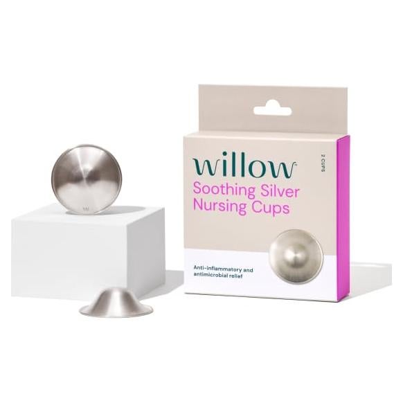 Copas de Lactancia de Plata Calmante Willow - 2 Unidades, Alivio Natural
