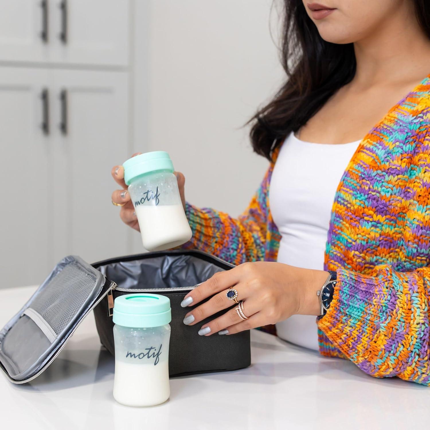 Conjunto Enfriador de Leche Materna Motif Medical Luna - Aislada, 2 Contenedores