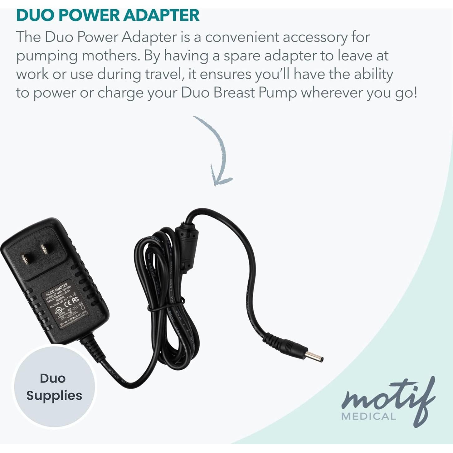 Adaptador de Alimentación Motif Medical Duo 12V para Bomba de Leche