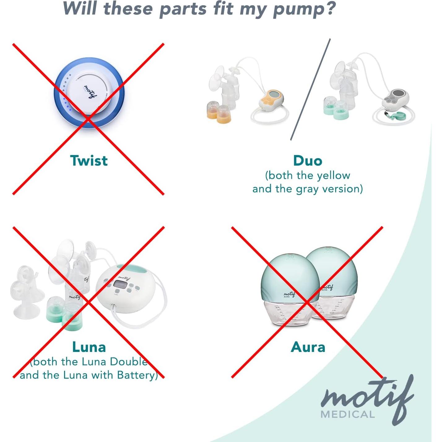Diafragmas de Repuesto Motif Medical para Extractor de Leche Doble Duo - Juego de 2