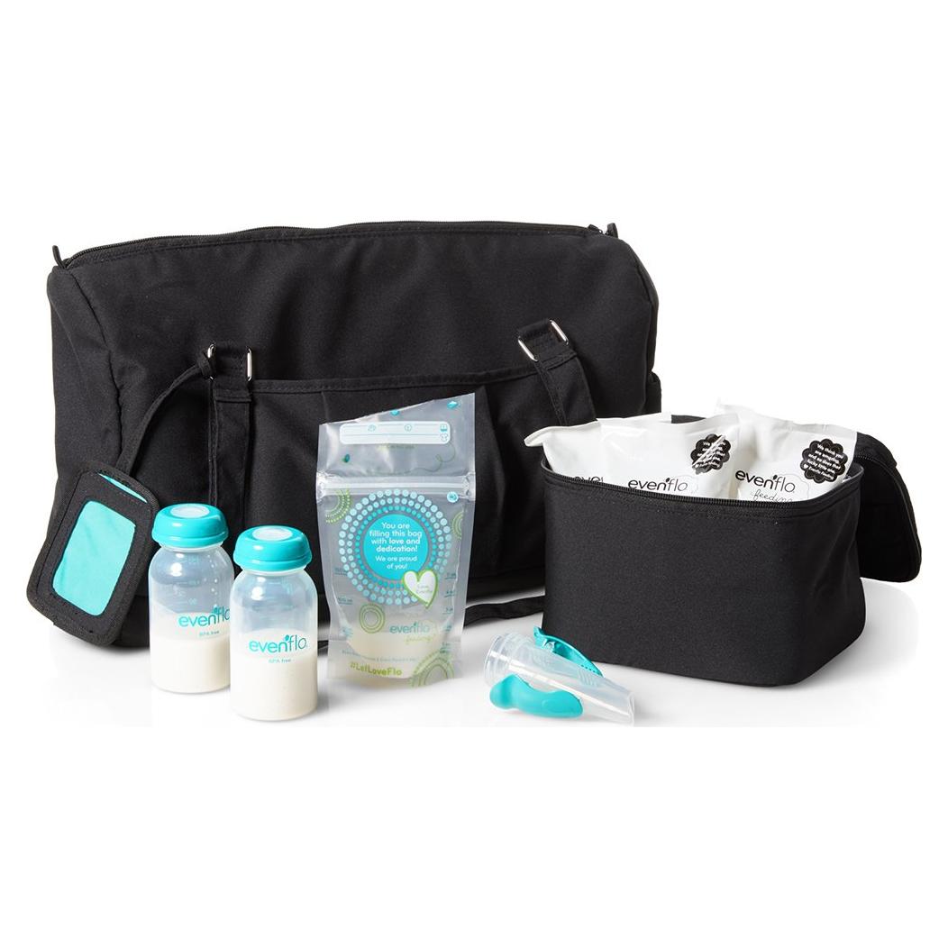 Bolsa Enfriadora Evenflo para Almacenamiento de Leche - Incluye Botellas y Accesorios