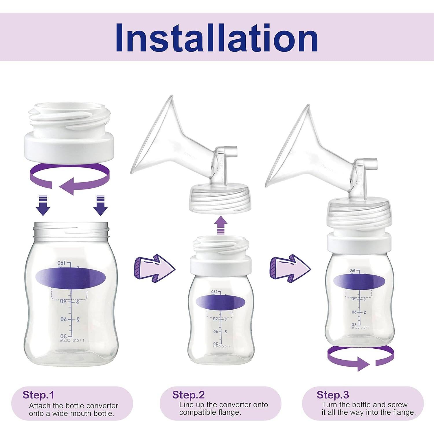 Cambiador de Rosca Maymom para Botellas de Boca Ancha 4 Pcs