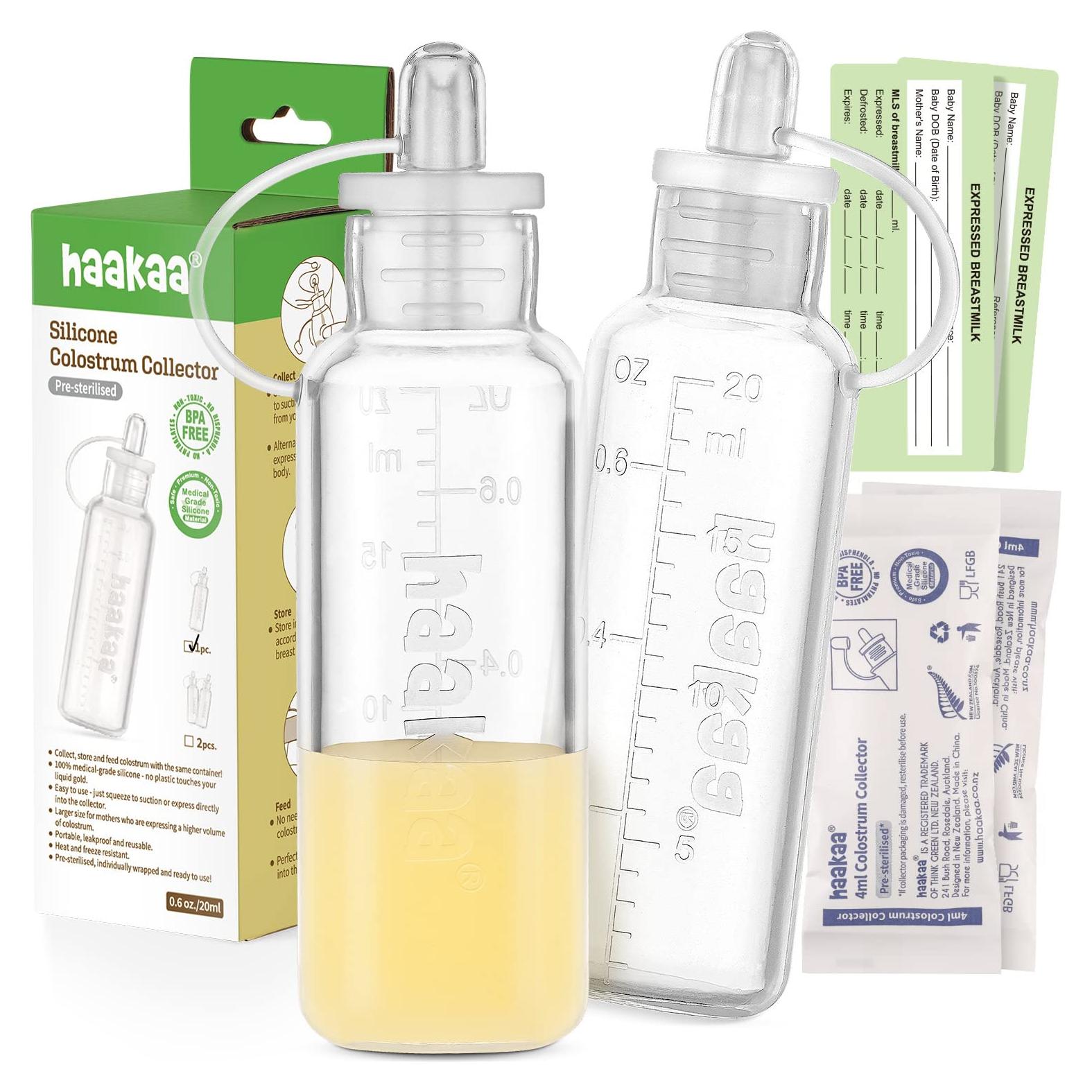 Set de recolector de calostro Haakaa 20ml 2 unidades - Silicona