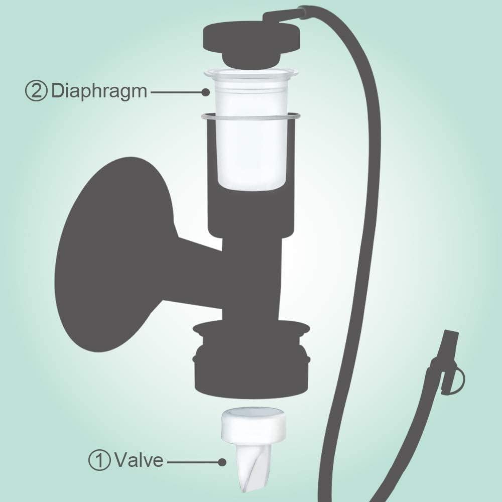 Partes de Bomba Maymom Compatibles Ameda Purely Yours - 4 Válvulas y 2 Membranas