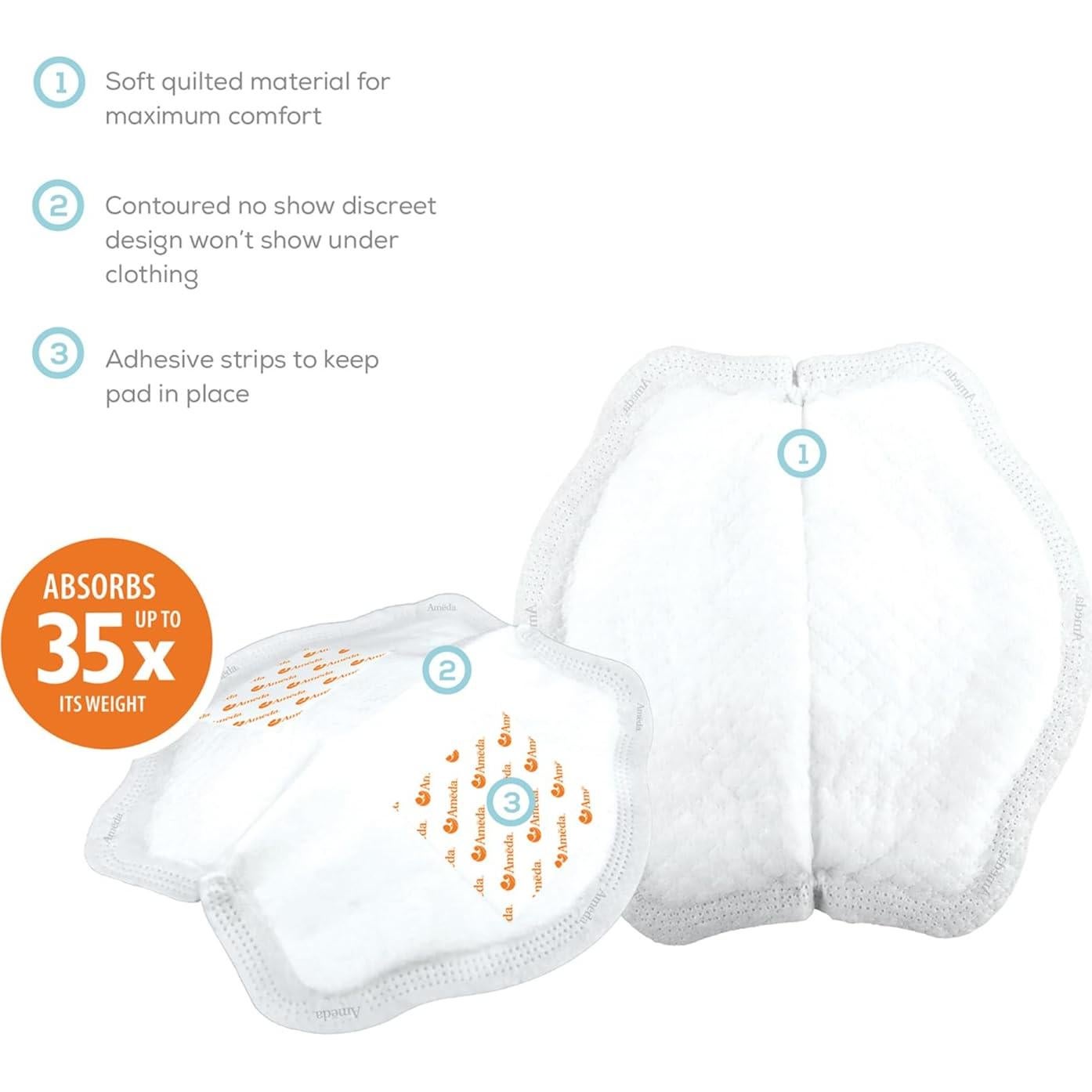 Paquete Ameda: Botellas de Almacenamiento de Leche (4) + Pañales MoistureGuard (50)