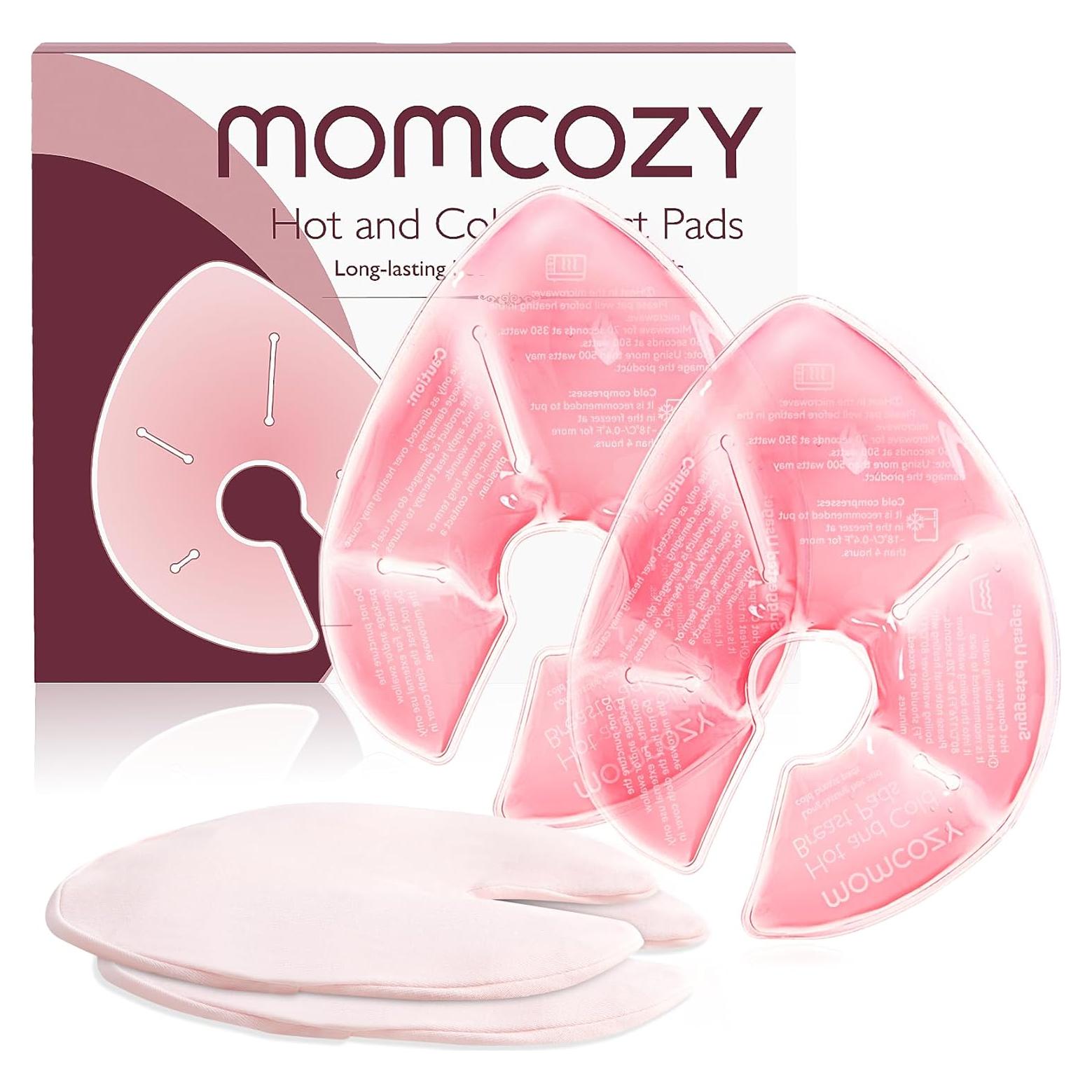 Paquete de Terapia para Senos Momcozy Rosa - Almohadillas Calientes y Frías
